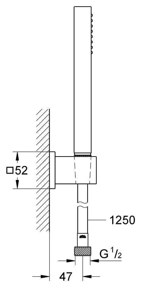 Grohe Cube Stick zuhanyszett – műszaki rajz