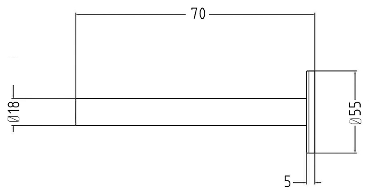 Sapho takaró rozetta, matt fekete (CP6135B) – műszaki rajz