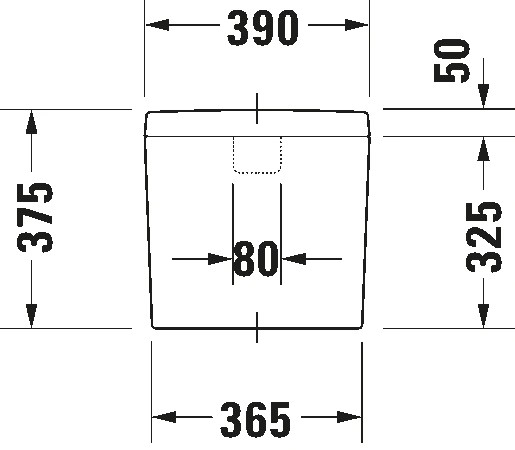 Duravit D Code monoblokk WC tartály alsó bekötésű (vízbekötés alul balra) – műszaki rajz