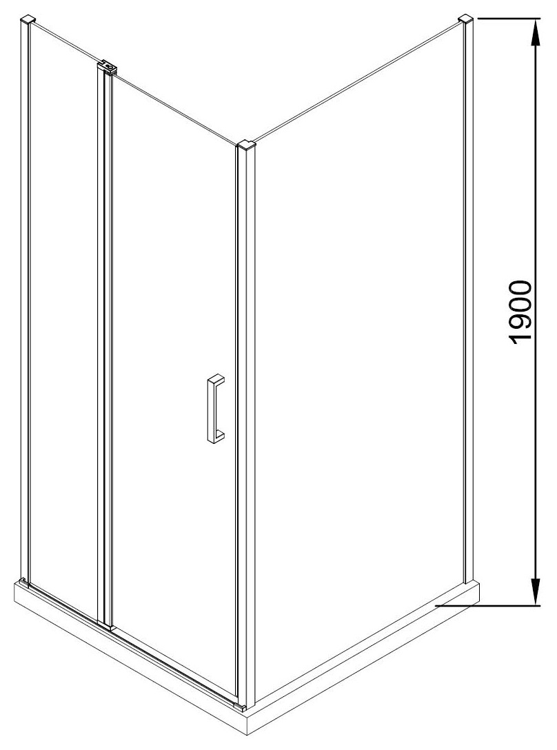 Wellis Triton Black zuhanykabin - műszaki rajz