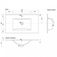 PLAN 80 (800x15x460mm) kerámia mosdó