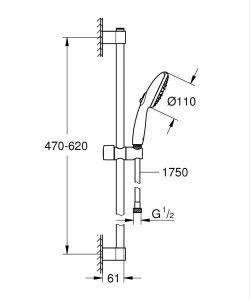 Tempesta 110 Sines zuhanyszett 3 spray (Rain, Jet, Massage)