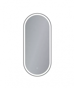 AREZZO design LED ovális okos tükör, fekete