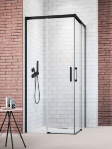 Radaway Idea Black KDD szögletes fekete zuhanykabin