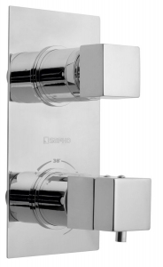 LATUS falbaépíthető termosztátos csaptelep, 2 irányú, króm (1102-85)