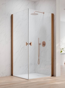 Radaway Nes Brushed Copper KDD I szögletes szálcsiszolt réz zuhanykabin