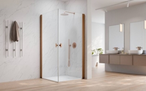 Radaway Nes Brushed Copper KDD I szögletes szálcsiszolt réz zuhanykabin