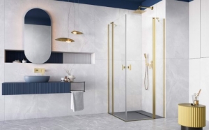 Radaway Nes Brushed Copper KDD II szögletes szálcsiszolt réz zuhanykabin