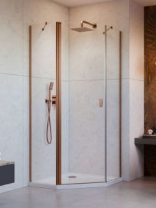 Radaway Nes Brushed Copper PTJ szögletes szálcsiszolt réz zuhanykabin