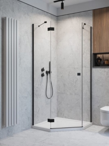 Radaway Essenza Black PTJ szögletes fekete zuhanykabin
