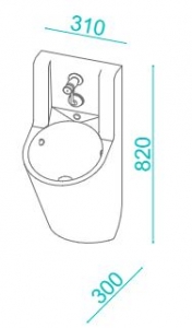 PI 315-820-Single Urinal _ PI 315-820-Egyes piszoár