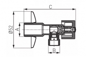 Ferro Z1238K Angle Valve-G1/2" x G3/8", Chrome _ Ferro Z1238K Sarokszelep-G1/2" x G3/8", Krómozott