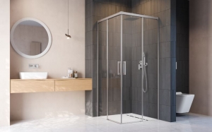 Radaway Idea Brushed Nickel KDD szögletes szálcsiszolt króm zuhanykabin