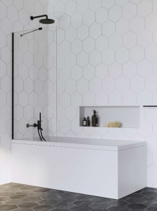 Radaway Idea Black PNJ fekete kádparaván