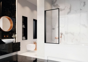 Radaway Nes Black PNJ I Frame fekete kádparaván