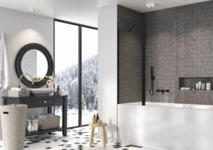 Radaway Nes Black PND II fekete kádparaván