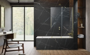 Radaway Furo Brushed Gold PND II szálcsiszolt arany kádparaván