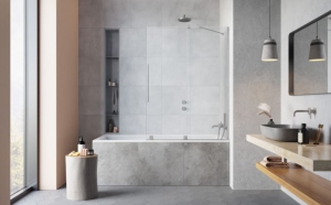 Radaway Furo Brushed Nickel PND II szálcsiszolt króm kádparaván