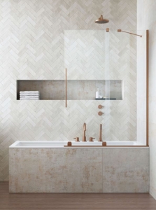 Radaway Furo Brushed Copper PND II szálcsiszolt réz kádparaván