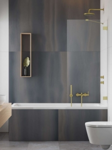 Radaway Essenza Pro Brushed Gold PNJ II szálcsiszolt arany kádparaván