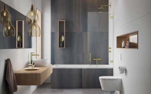 Radaway Essenza Pro Brushed Gold PNJ II szálcsiszolt arany kádparaván