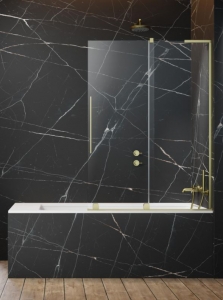 Radaway Furo SL Brushed Gold PND II szálcsiszolt arany kádparaván