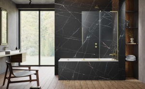 Radaway Furo SL Brushed Gold PND II szálcsiszolt arany kádparaván