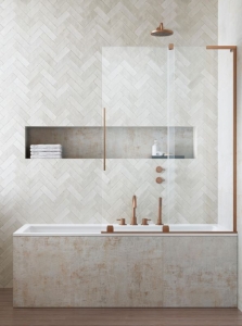 Radaway Furo SL Brushed Copper PND II szálcsiszolt réz kádparaván