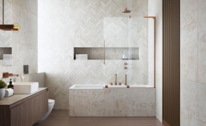 Radaway Furo SL Brushed Copper PND II szálcsiszolt réz kádparaván