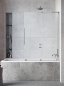 Radaway Furo SL Brushed Nickel PND II szálcsiszolt króm kádparaván