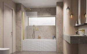 Radaway Nes Brushed Gold PNJ I szálcsiszolt arany kádparaván