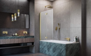 Radaway Nes Brushed Gold PND I szálcsiszolt arany kádparaván