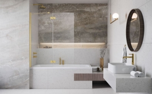 Radaway Essenza Gold PND II arany kádparaván