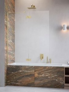 Radaway Essenza Brushed Gold PND II szálcsiszolt arany kádparaván