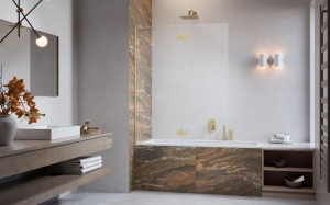 Radaway Essenza Brushed Gold PND II szálcsiszolt arany kádparaván