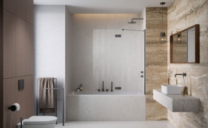 Radaway Essenza Brushed GunMetal PND II szálcsiszolt fegyvermetál kádparaván