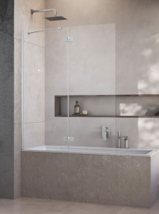 Radaway Essenza Brushed Nickel PND II szálcsiszolt króm kádparaván