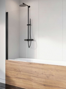 Radaway Nes 8 Black PNJ I fekete kádparaván