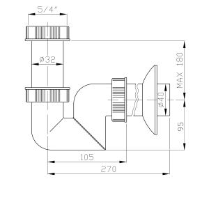 BRUCKNER mosdószifon, 1'1/4, 40mm (151.125.0)