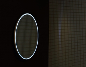 FLOAT tükör kerek 74 cm Fehér nap világítással