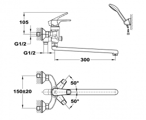 Mofém Kád-mosdó (KMT) (155-0069-00)