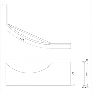 POLYSAN MAMBA 160 sarok előlap, jobbos (28312)