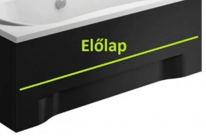 Fekete Előlap Zofia 180x80 egyenes kádhoz