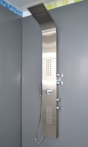 Balneum Bella rozsdamentes szálcsiszolt termosztátos zuhanypanel