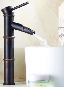 Balneum Bamboo Black magasított fekete mosdó csaptelep
