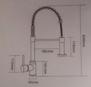 Balneum Michelin rugós leverető konyhai csaptelep - 50cm magas