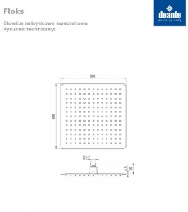 CASCADA FLOKS SQUARE szögletes esőztető 300x300, CHROME