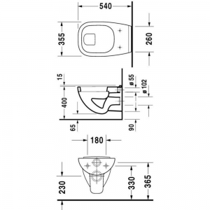 Duravit D-CODE síköblitésű fali wc