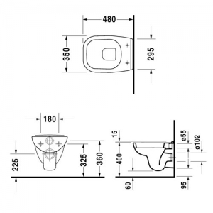 Duravit D-CODE mélyöblítésű fali wc