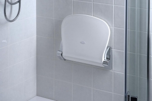 SOUND ülőke zuhanyzóba 38,5x35,4cm, felhajtható, fehér/króm